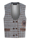 Etro Gilet In Misto Lana Ricamata Donna In Gris