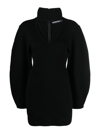 Andreädamo Viscose-blend Knit Mini Dress In Black