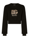 Dolce & Gabbana Logo Detail Cropped Jersey Top In Black