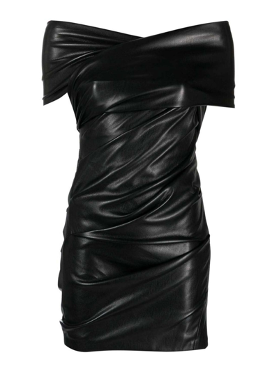 Philosophy Di Lorenzo Serafini Eco Leather Mini Dress In Black