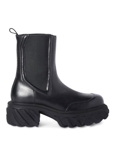Off-white Tractor Motor Stiefel In Black