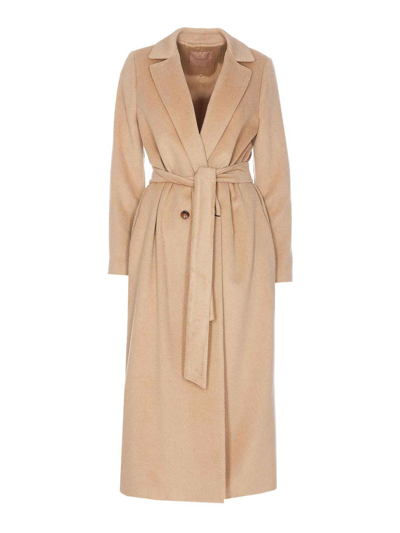 Twinset Wool Coat In Beis