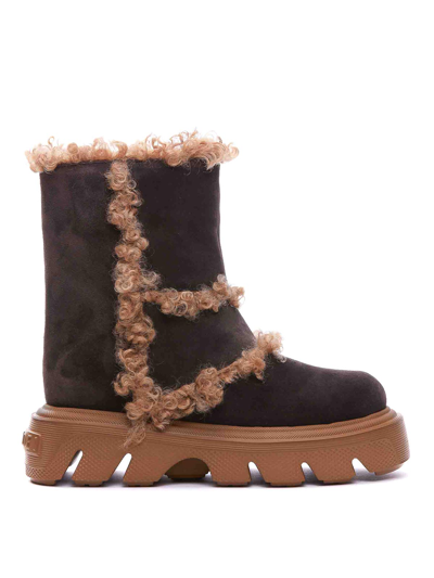 Casadei Woman Ankle Boots Dark Brown Size 8 Leather