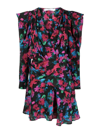 Iro Floral-print V-neck Silk Minidress In Multicolour