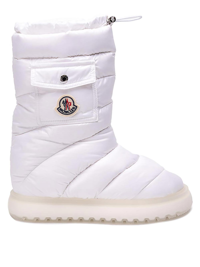 Moncler Gaia Pocket Quilted Down Snow Boots In White