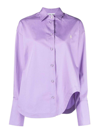 Attico Eliza Cut-out Hem Shirt In Purple