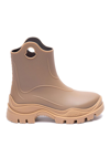 Moncler Misty Rubber Rain Boots In Beige