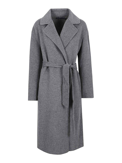 Polo Ralph Lauren Belted Straight Hem Coat In Grey
