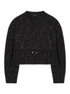 Alanui The Astral Metallic-knit Cropped Sweater In Blue