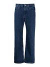 Off-white Low-rise Cropped Straight-leg Jeans In Lavado Oscuro
