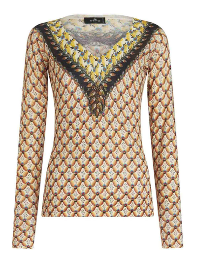 Etro Long Sleeves Top In Multicolour
