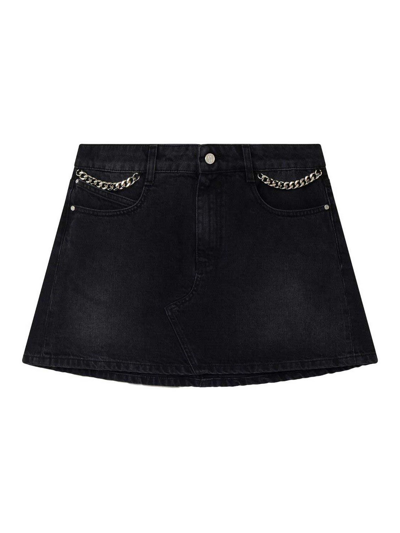 Stella Mccartney Falabella Denim Mini Skirt In Black