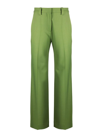 Victoria Beckham Tailored Straight-leg Trousers In Green
