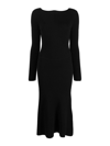 Victoria Beckham Wool Blend Midi Dress In Black