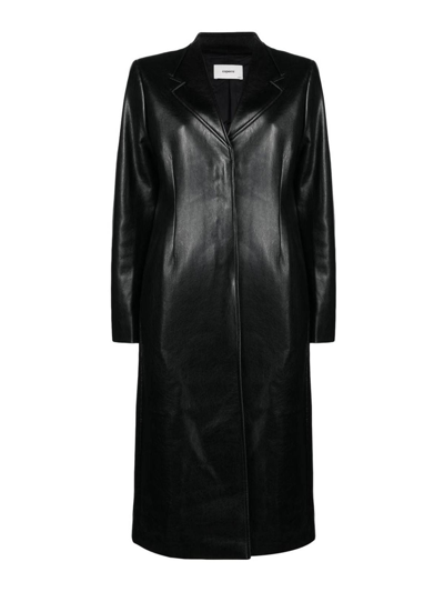 Coperni Trompe-loeil Tailored Faxu Leather Coat In Black
