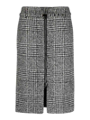 Tom Ford Virgin Wool Skirt With Prince Of Wales Motif In Black