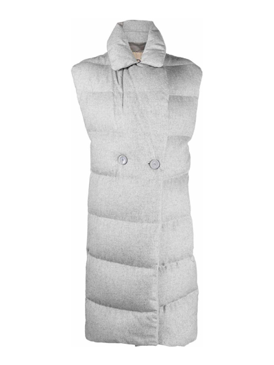 Herno Quilted Padded Gilet In Light Grey