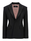 Dsquared2 Black Single-breasted Wool Blazer In Black