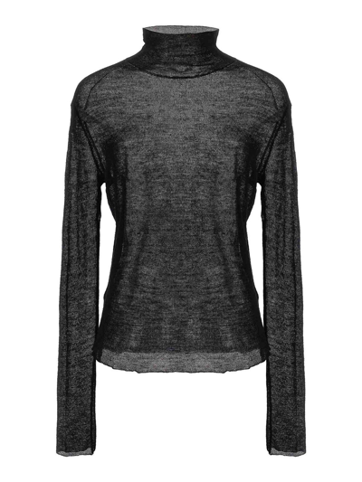 Jil Sander Semi-sheer Sweater In Black