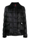 Fay Down Jacket With Corduroy Collar And Suede Trim In Black