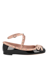 Valentino Rockstud Leather Ballet Flats In Pink