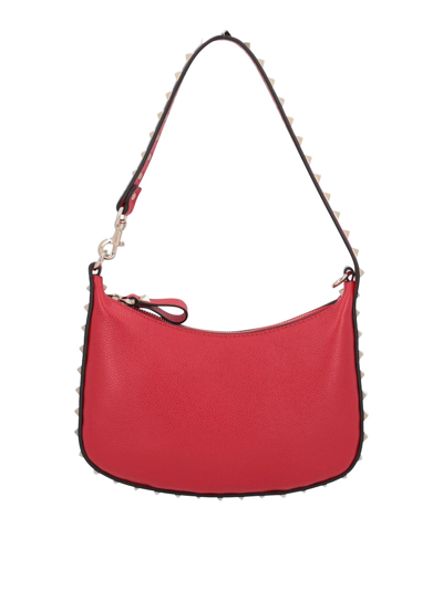 Valentino Garavani Mini Rockstud Hobo Bag In Red