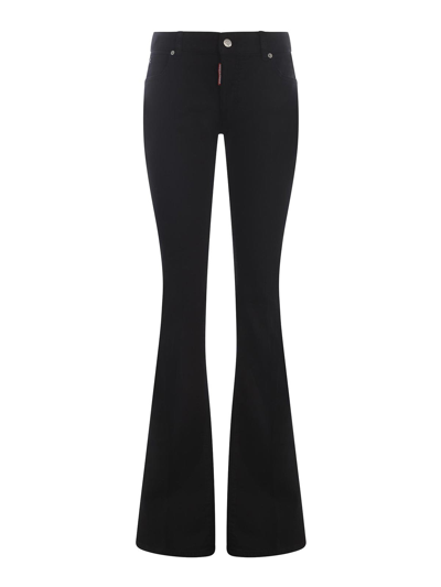 Dsquared2 Bootcut-leg Low-rise Jeans In Black