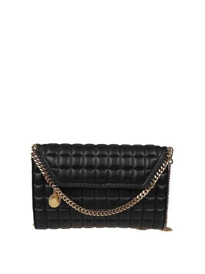 Stella Mccartney Mini Falabella With Quilted Crossbody Bag In Black