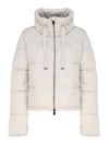 Save The Duck Logo-patch Padded Hooded Jacket In Beige