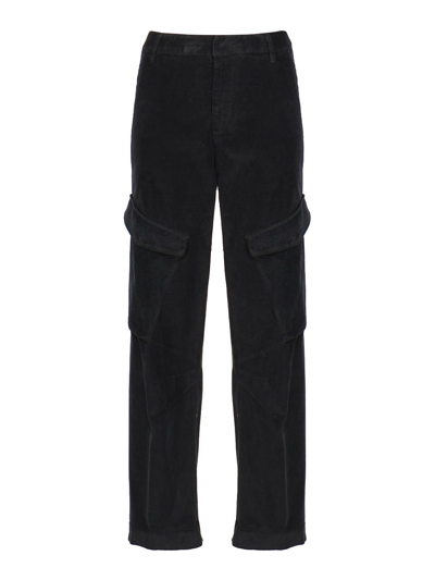 Dondup Camila Loose Trousers In Cotton In Black