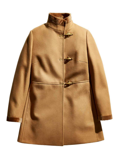 Fay Brown Coat In Beige