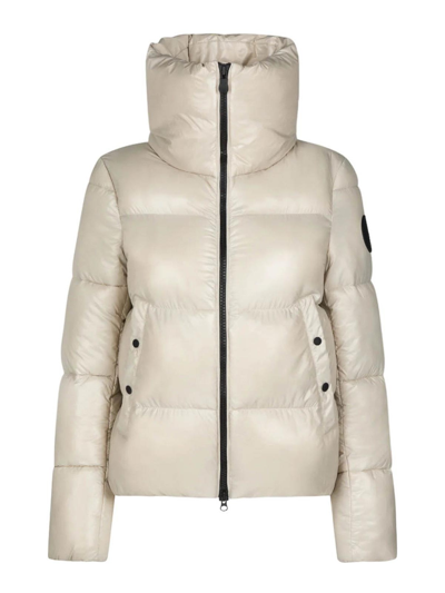 Save The Duck High Neck Padded Jacket In Beige