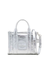 Marc Jacobs The Mini Leather Tote Bag In Silver