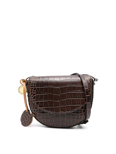 Stella Mccartney Crocodile Shoulder Bag In Brown