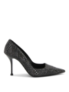 Alexander Mcqueen 90 Sequined Suede Pumps In Black