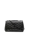 Tory Burch Kira Chevron-quilt Convertible Shoulder Bag In Black
