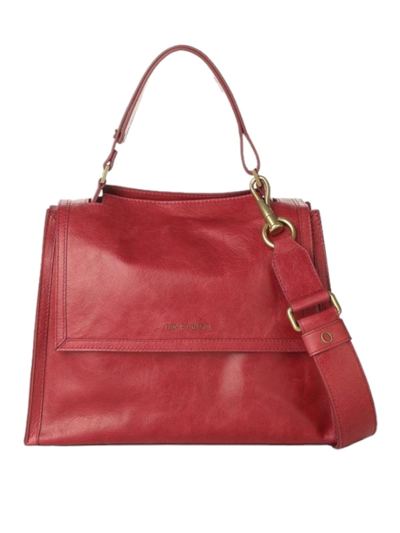 Orciani Sveva Notturno Ruby Leather Bag In Red