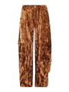 Collina Strada Printed Wide Leg Cargo Pants In Brown