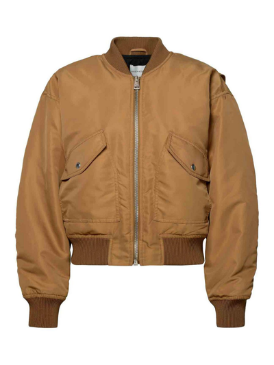 Maison Kitsuné Mole Polyester Bomber Jacket In Brown