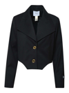 Patou Cut-out Cropped Jacket In Negro