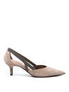 Brunello Cucinelli 65mm Monili-chain Strap Pumps In Silver