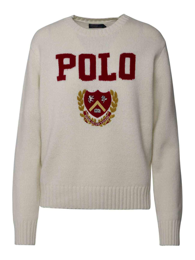 Polo Ralph Lauren Written Logo Shirt In Cream