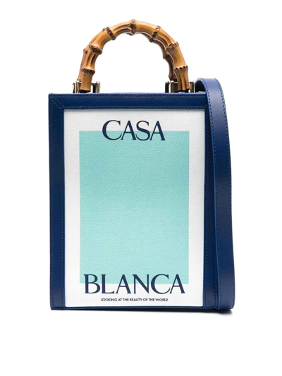 Casablanca Casa Canvas Tote Bag In Green