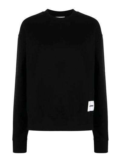 Jil Sander Logo-patch Cotton Sweatshirt In Black