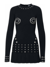 Off-white Black Long-sleeved Mini Dress In Black