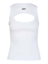 Off-white Logo And Cut-out Cotton Tank Top In White