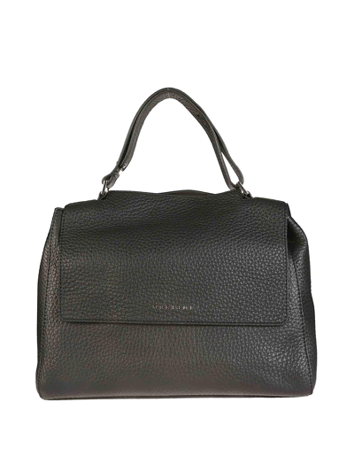 Orciani Sveva Soft Leather Tote Bag In Black