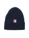 Thom Browne 4 Bar Stripe Beanie In Blue Cashmere In Blue