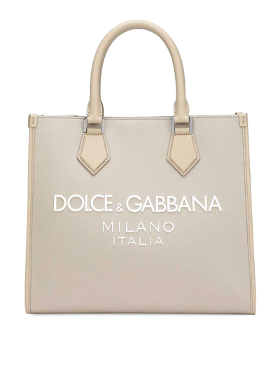 Dolce & Gabbana Large Logo-embossed Tote Bag In Light Pink