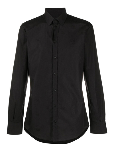 Dolce & Gabbana Logo Print Shirt In Black